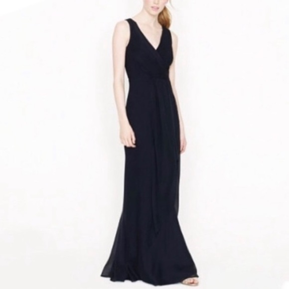 “Sophia” Black Silk Long Gown by J. Crew - Picture 13 of 16